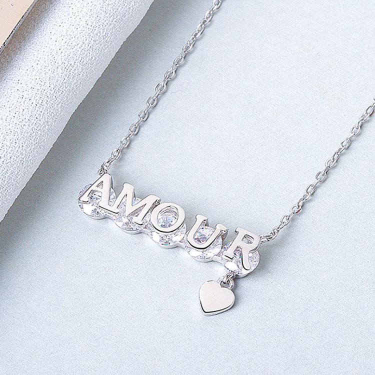 Fashion New Design Ladies Necklace Women Diamond Necklace Silver