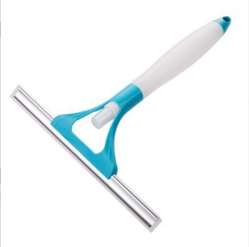 Double-sided spray glass scraper 2-in-1 window cleaner window cleaning tool artifact toilet floor scraping floor scraperblue