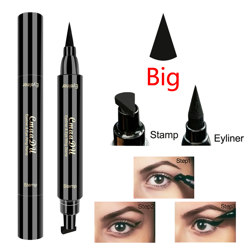 CmaaDu 2 In 1 Liquid Eyeliner Stamp Pen Eye Liner Pencil Waterproof Long-lasting Eye Makeupbig