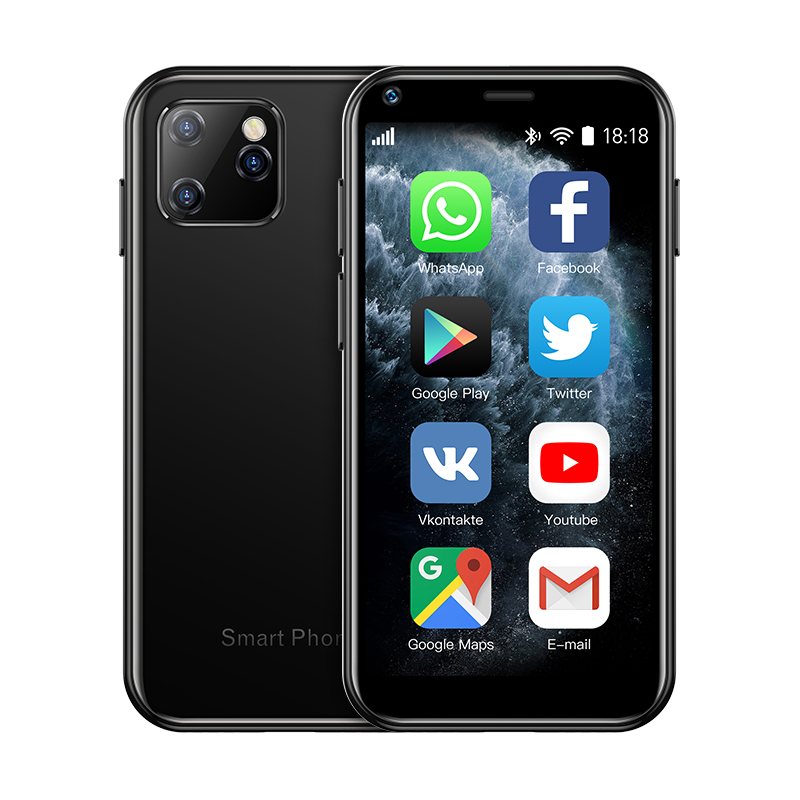 SOYES XS11 Mini Android 6.0 Cell Phones With 3D Glass Slim Body HD Camera Dual Sim Quad  Core Google Play Market Cute SmartphoneBlack
