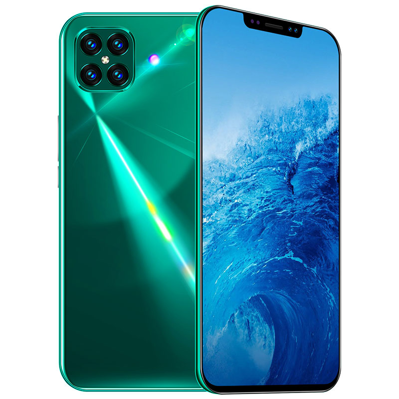 I12pro Smartphone 6.7Inch Full screen 12GB RAM+512GB ROM Dual Sim Dual Standby Face Recognition Mobile PhoneGreen