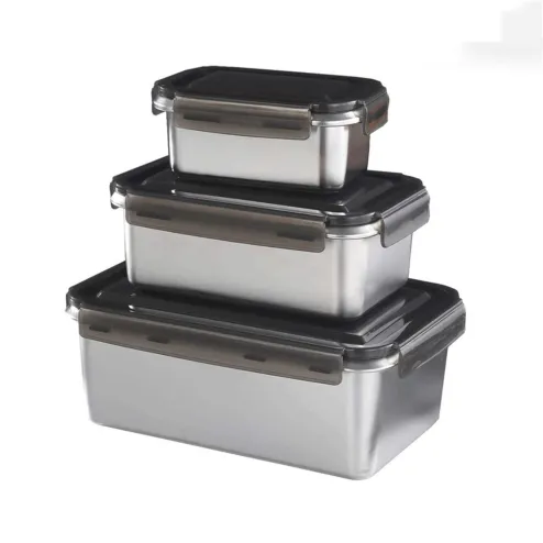  3 Pieces 316 Stainless Steel Large Food Storage Container with  Lids Airtight Metal Food Containers Stackable Meal Prep Leftover Containers  for Freezer Fridge Oven Dishwasher Safe 600ml/1400ml/2800ml: Home & Kitchen