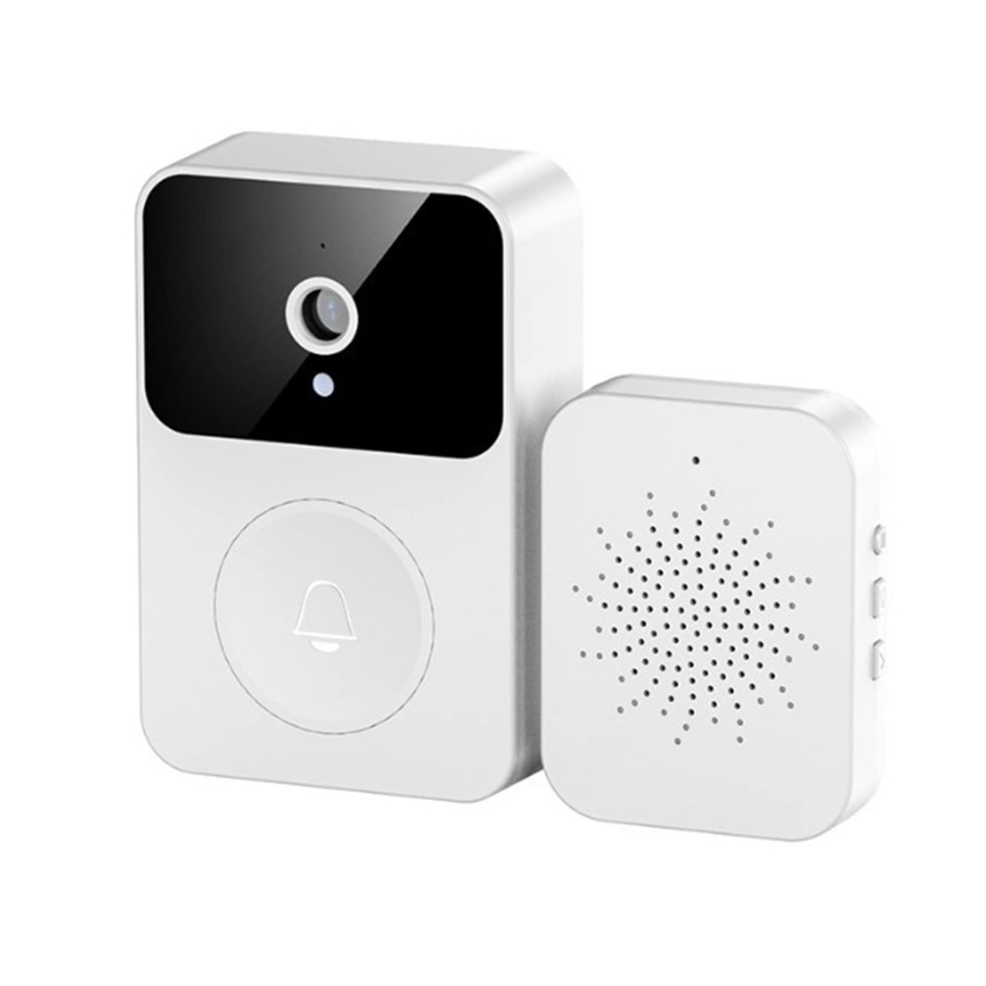 MECOLA Smart Wireless Doorbell with Camera Remote Video Doorbell WiFi Rechargeable Intelligent Visual Doorbell Home Intercom Hd Night Vision Security Door Doorbellwhite