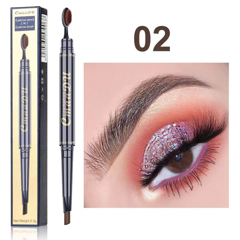 CmaaDu Double Head Waterproof Lasting Pigments Tattoo Eye Brow Pen Eyebrow Pencils with oval Brush Eyes Makeup 5 Colors 02