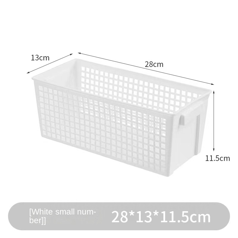 Rectangular Storage Basket, Hollow Plastic Storage Basket, Kitchen Living Room Clothes Storage Boxwhite trumpet