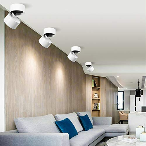 MECOLA LED Indoor Ceiling Spotlight 360°Adjustable -Surface Mounted COB Lighting-12W LED 3000K/4000K Natural Light/6000K Ceiling Downlight -Aluminum Wall Lamp/Wall Swivel LampNatural light(4000K)