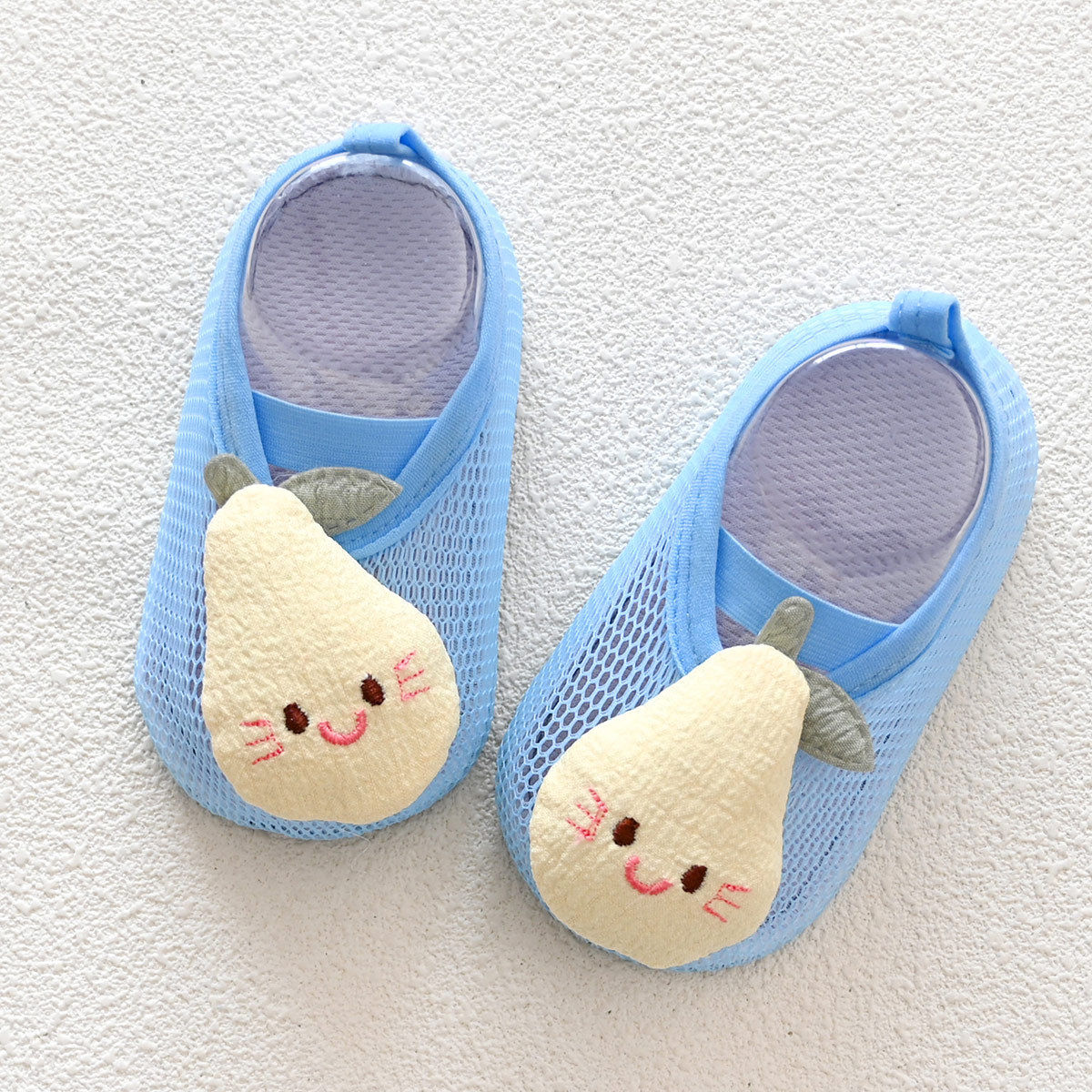 DX62 Low Cut Socks Toddler Baby Boys Girls Non Slip Summer Breathable First Walk Prewalker Floor Soft Socks ShoesPear