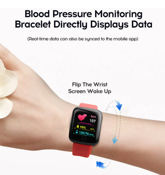 Smart Watches Blood Pressure Waterproof Men Women Heart Rate Monitor Fitness Tracker Digital Wrist Watch Sport For Android IOS1pack