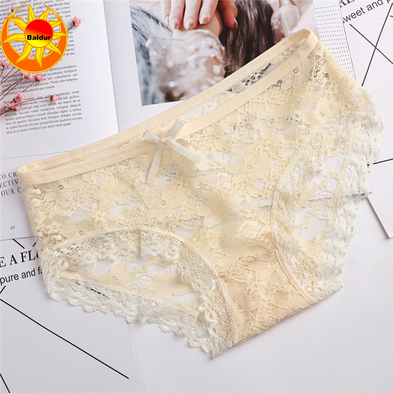 5 Pcs Women’s Lace Underwear Sexy Solid Color Briefs Ladies Lingerie Low Waist panties FBT05-NK28