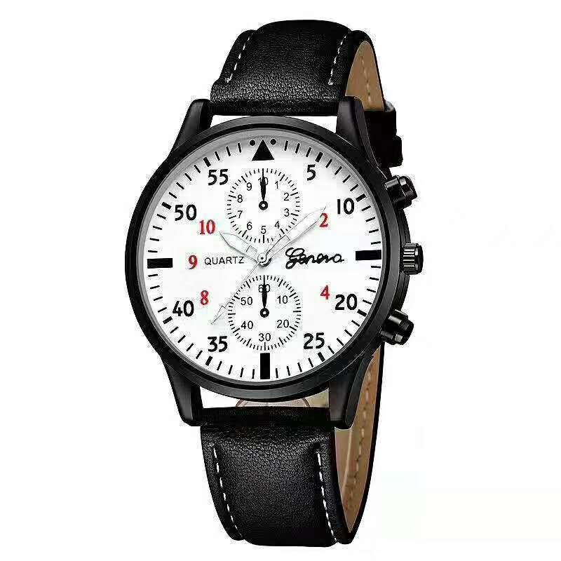 Geneva Men's Busines two-eye alloy wristwatchblack with white