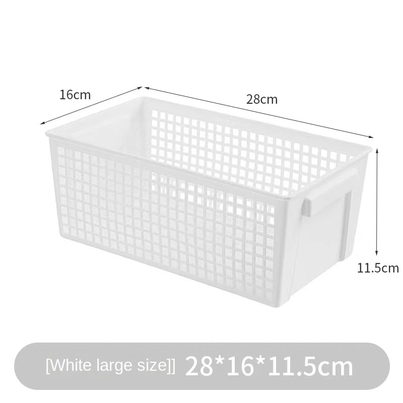 Rectangular Storage Basket, Hollow Plastic Storage Basket, Kitchen Living Room Clothes Storage Boxwhite large