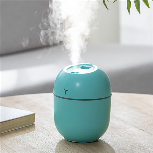 New 220ML Mini Ultrasonic Air Humidifier Aroma Essential Oil Diffuser for Home Car USB Fogger Mist Maker With LED Night LampGreen