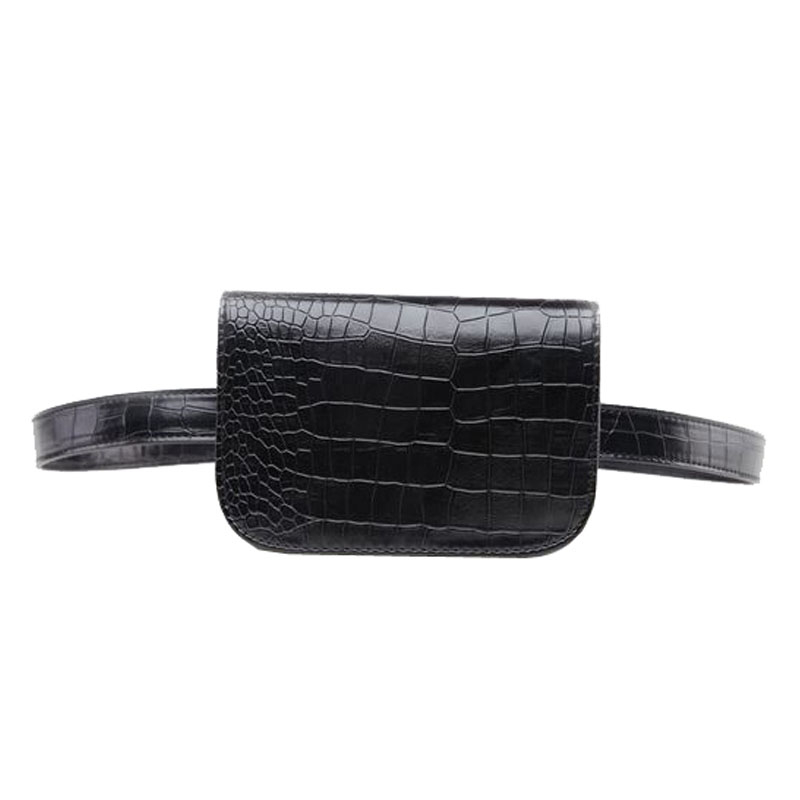 Vintage PU Leather Waist Bag Women Alligator Waist Pack Travel Belt Wallets Fanny Bags Ladies Fit 5.5 inches phones