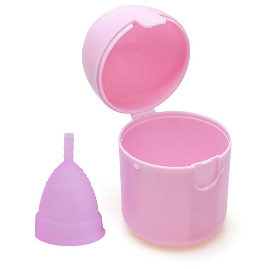 Silicone Menstrual Cup, Can Be High Temperature Sterilized Storage Box Female Menstrual Care Products Menstrual Cup (commodity: 1 menstrual cup + 1 menstrual cup disinfection storage box)pink