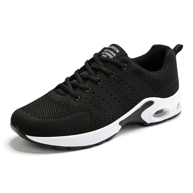 New Mesh Shoes Flying Woven Breathable Sports Shoes Casual Comfortable Running Shoes,Casual Light Walking shoesBlack