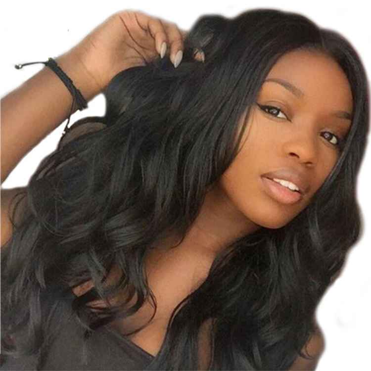 Long Synthetic Wig Body Wave Big Curl Dark For Women Black 1Pcs/Box