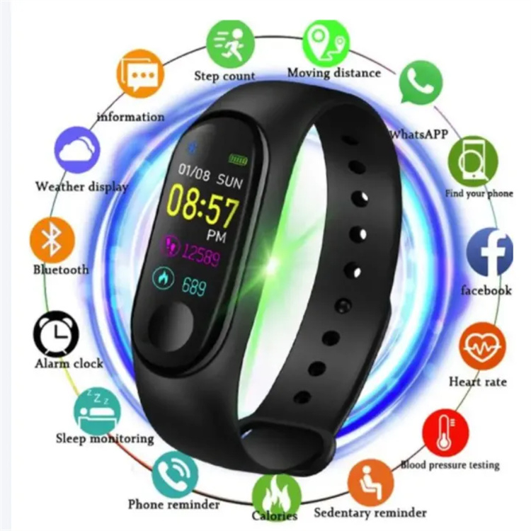 mart Band Sport Smartwatch Blood Pressure Heart Rate Monitor Fitness Bracelet Smart Watches For Smart PhonesBlack