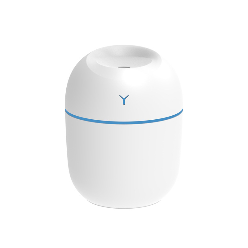 Mini Humidifier Car Bedroom Desktop Office Air Atomizer Humidifier Home Large Fog Volume hum mini usbpainted eggs A 220ml White