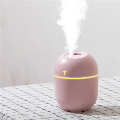 New 220ML Mini Ultrasonic Air Humidifier Aroma Essential Oil Diffuser for Home Car USB Fogger Mist Maker With LED Night LampPink