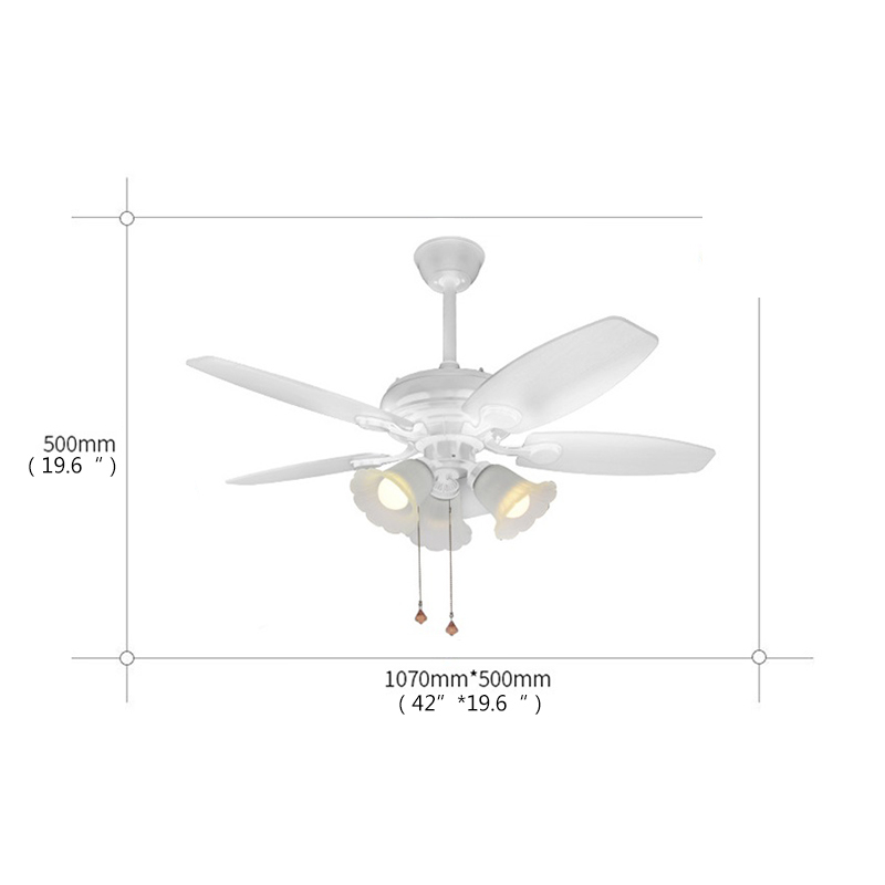  OUFULA Modern Nordic Creative Glass Lamp With Remote Control Bedroom Ceiling Fan With Light 42 InchesStyle B White