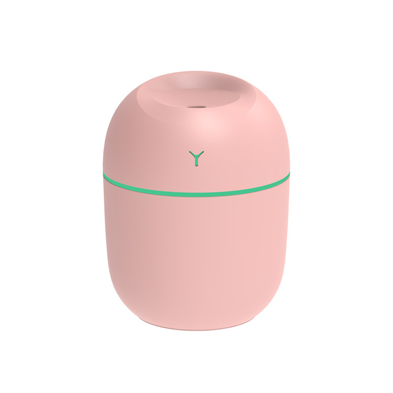 Mini Humidifier Car Bedroom Desktop Office Air Atomizer Humidifier Home Large Fog Volume hum mini usbpainted eggs A 220ml Pink