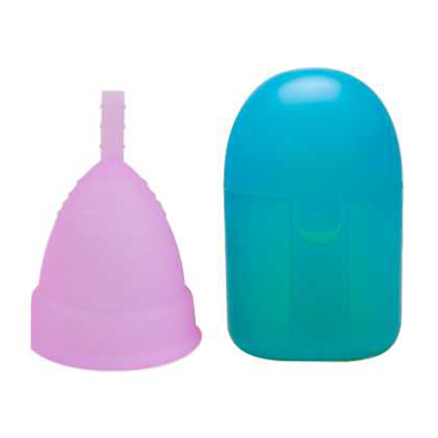 Silicone Menstrual Cup, Can Be High Temperature Sterilized Storage Box Female Menstrual Care Products Menstrual Cup (commodity: 1 menstrual cup + 1 menstrual cup disinfection storage box)blue