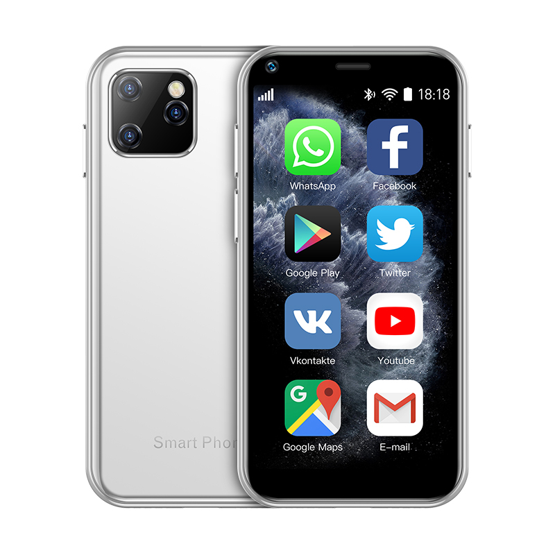 SOYES XS11 Mini Android 6.0 Cell Phones With 3D Glass Slim Body HD Camera Dual Sim Quad  Core Google Play Market Cute SmartphoneWhite