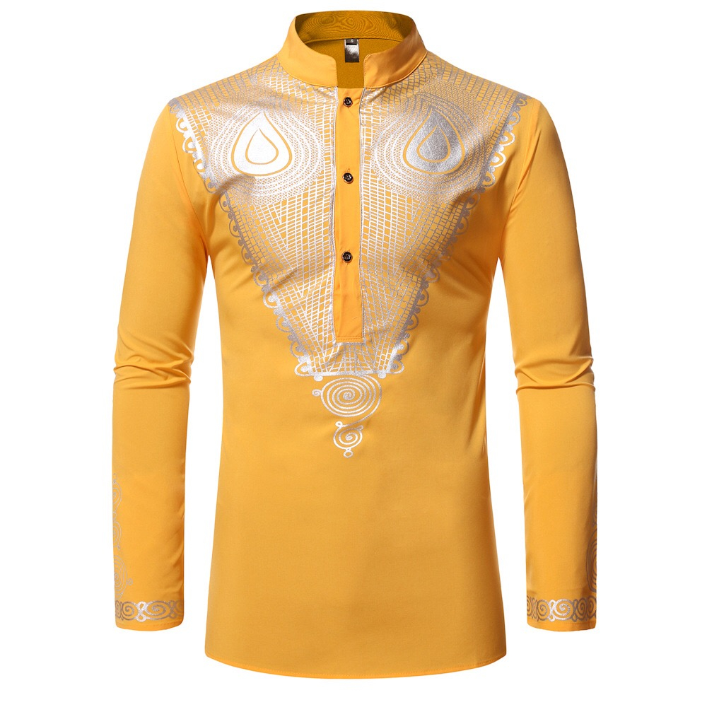traditional cultural wear fashion mens african dresses long dashiki shirts hip hop african clothes fitness africa clothingGold