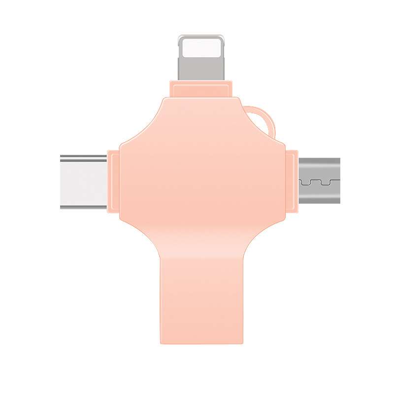 MECOLA 4 in 1 16/32/64/128GB Photo Storage Stick USB Flash Drive for iPhone USB-C iPad Android Samsung USB for iPhone 13/13 pro/12/12 pro/12 mini/11/11/Pro//XR/X/XS MAX, Photo Storage for PC,MacBookrose gold
