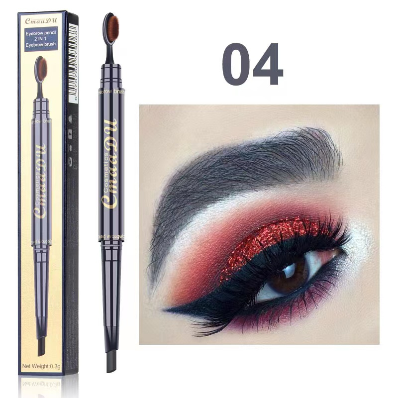 CmaaDu Double Head Waterproof Lasting Pigments Tattoo Eye Brow Pen Eyebrow Pencils with oval Brush Eyes Makeup 5 Colors 04