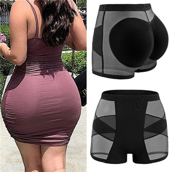  New Ladies Body Shapers Plus Size 3XL Butt Lift Tummy Control Panties Padded Fake Ass Underwear Female Breathable ShapewearBlack-S