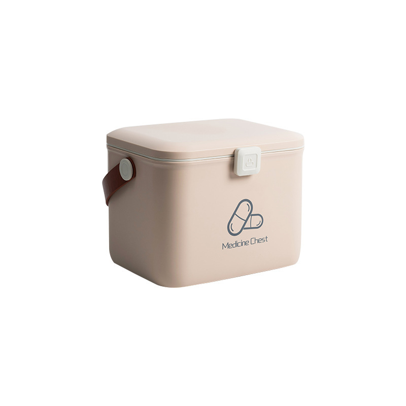 Medicine box Family multi-layer large capacity medical emergency box standing medicine small medicine box family medicine storage boxbrown
