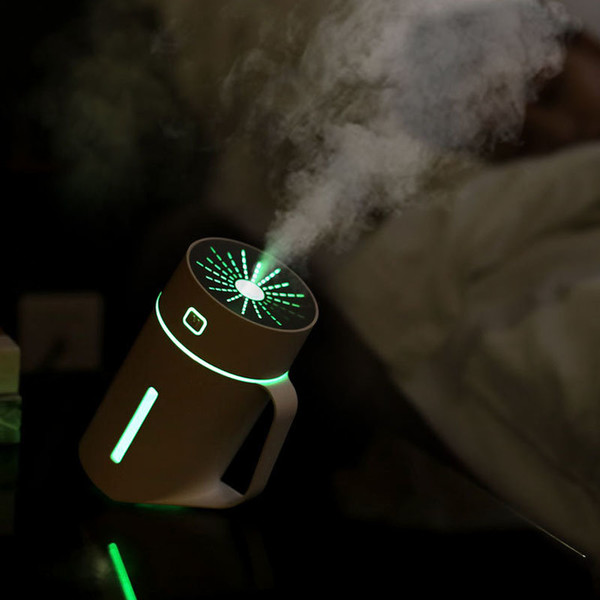 CRELVCOE 420ml Portable Water Cup Humidifier USB Rechargeable Aromatherapy Machine with Colorful Light Cool Sprayer Air Humidifier