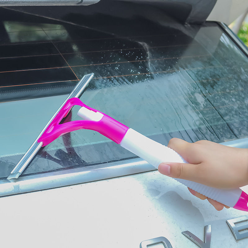 Double-sided spray glass scraper 2-in-1 window cleaner window cleaning tool artifact toilet floor scraping floor scraperpink 